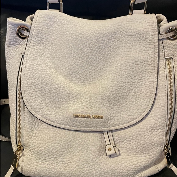 Michael Kors White Leather Backpack